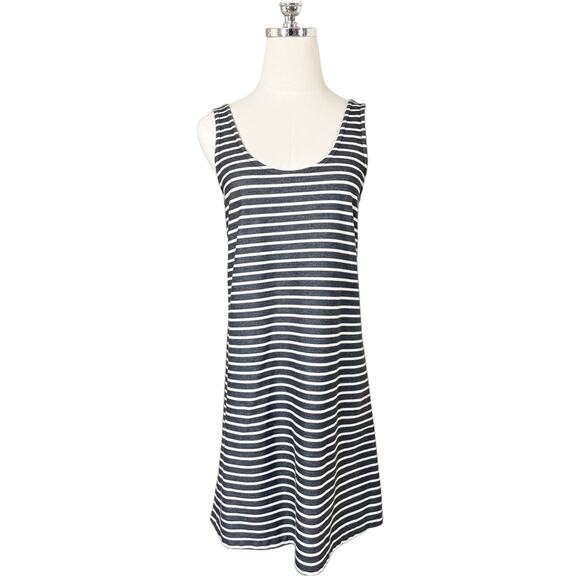 Madewell Striped Mini Slip Dress Tan/Black/White Size Small - Picture 2 of 9
